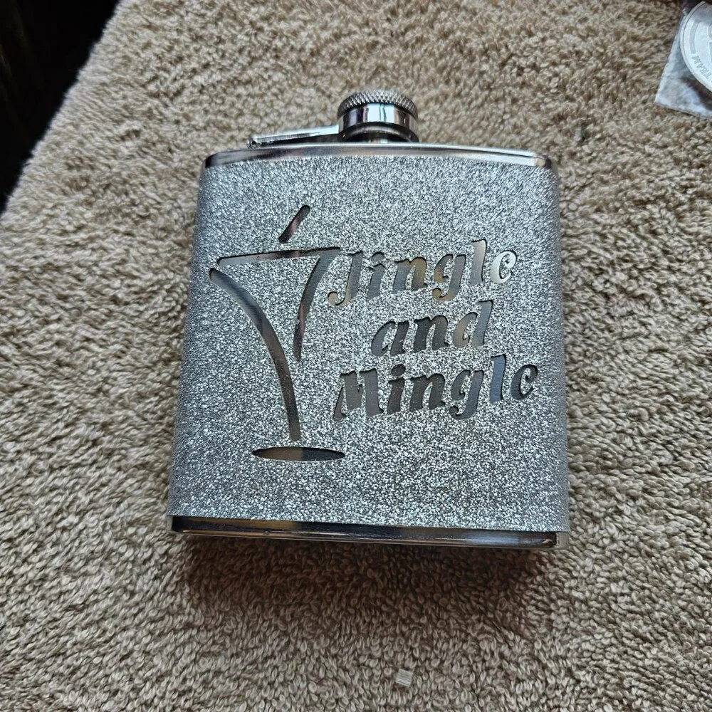 Silver tone flask